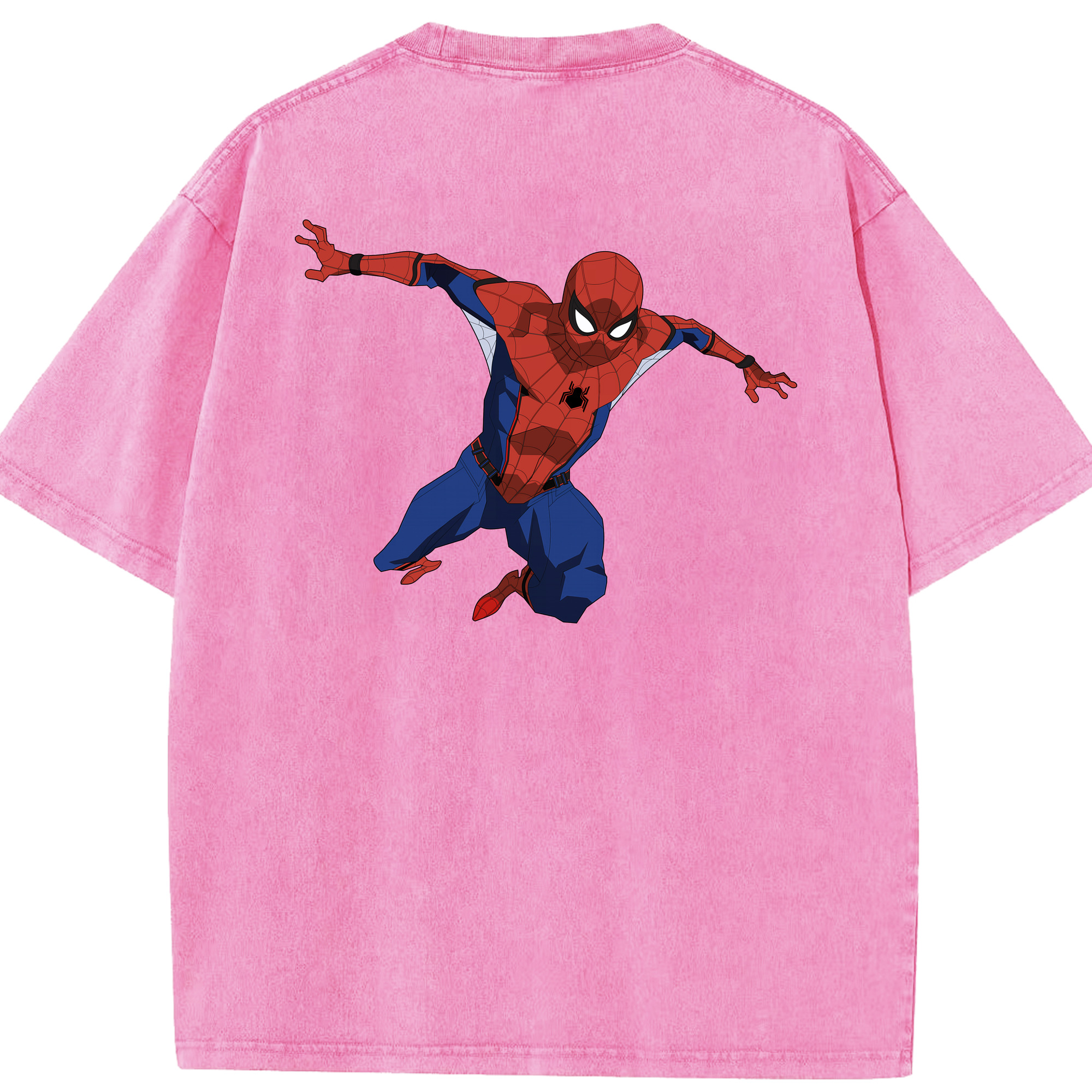 （画像用） Spider Man スパイダーマン 綿100% ヴィンテージ風 半袖Tシャツ（背面プリント）